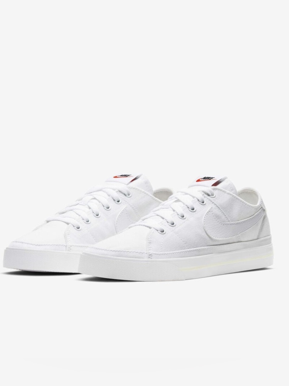 Nike Court Legacy Canvas Triple White Sneakers Women's Size 7.5 CZ0294-100